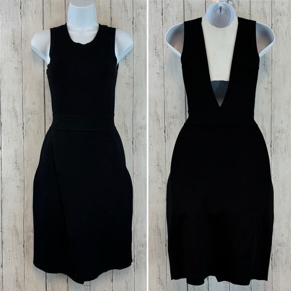 ALC Black Scoop Neck Bandage Sleeveless Stretch Bodycon Ponte Knit Dress Size XS - Picture 1 of 12